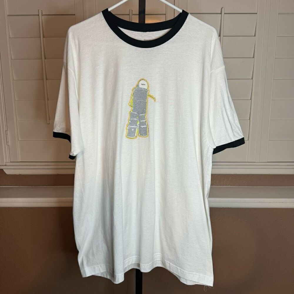 Paramore XL Drum Monster Graphic Ringer Tee Shirt White Concert Band Merch